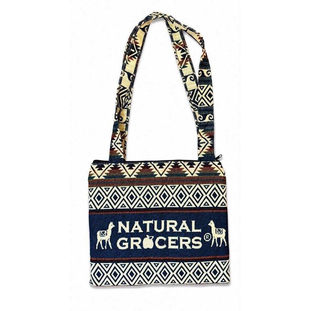 Natural Grocers Southwestern Woven Tote Bag Alpaca Print Ecuador Grocery Market